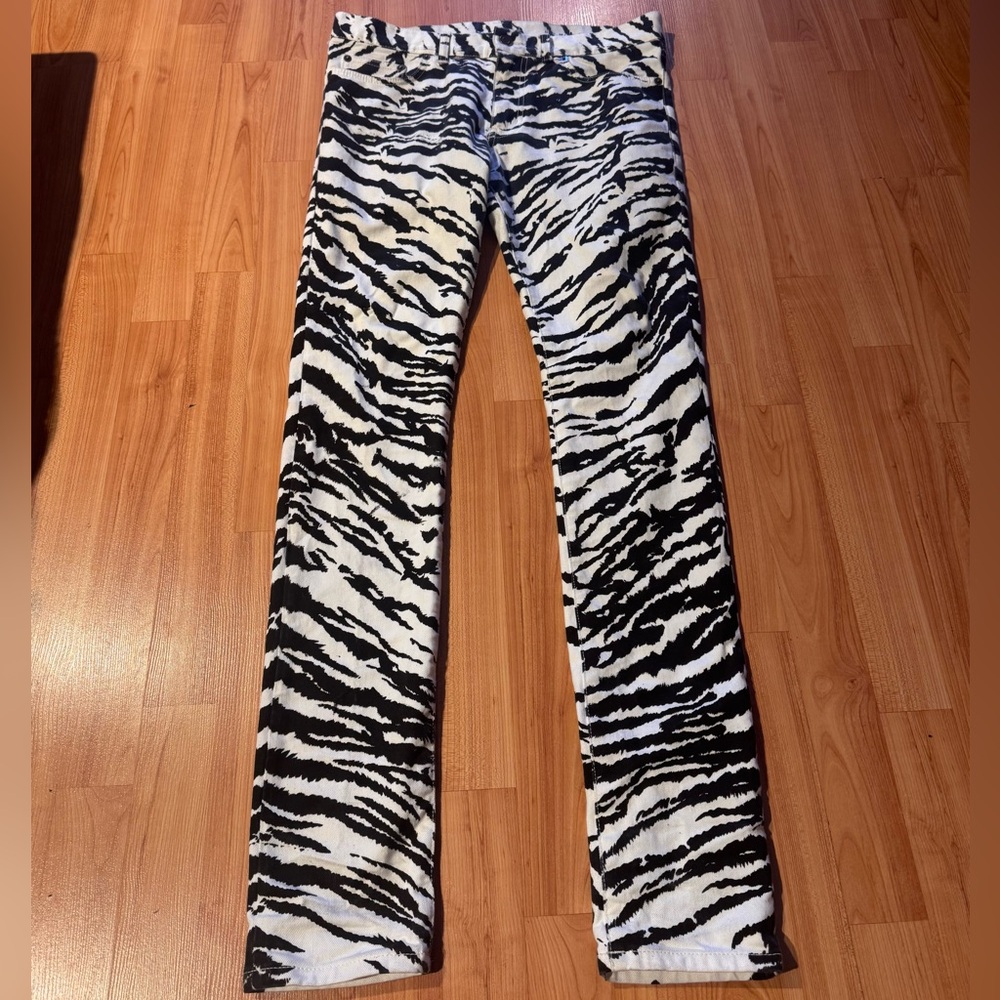saint laurent zebra jeans hedi